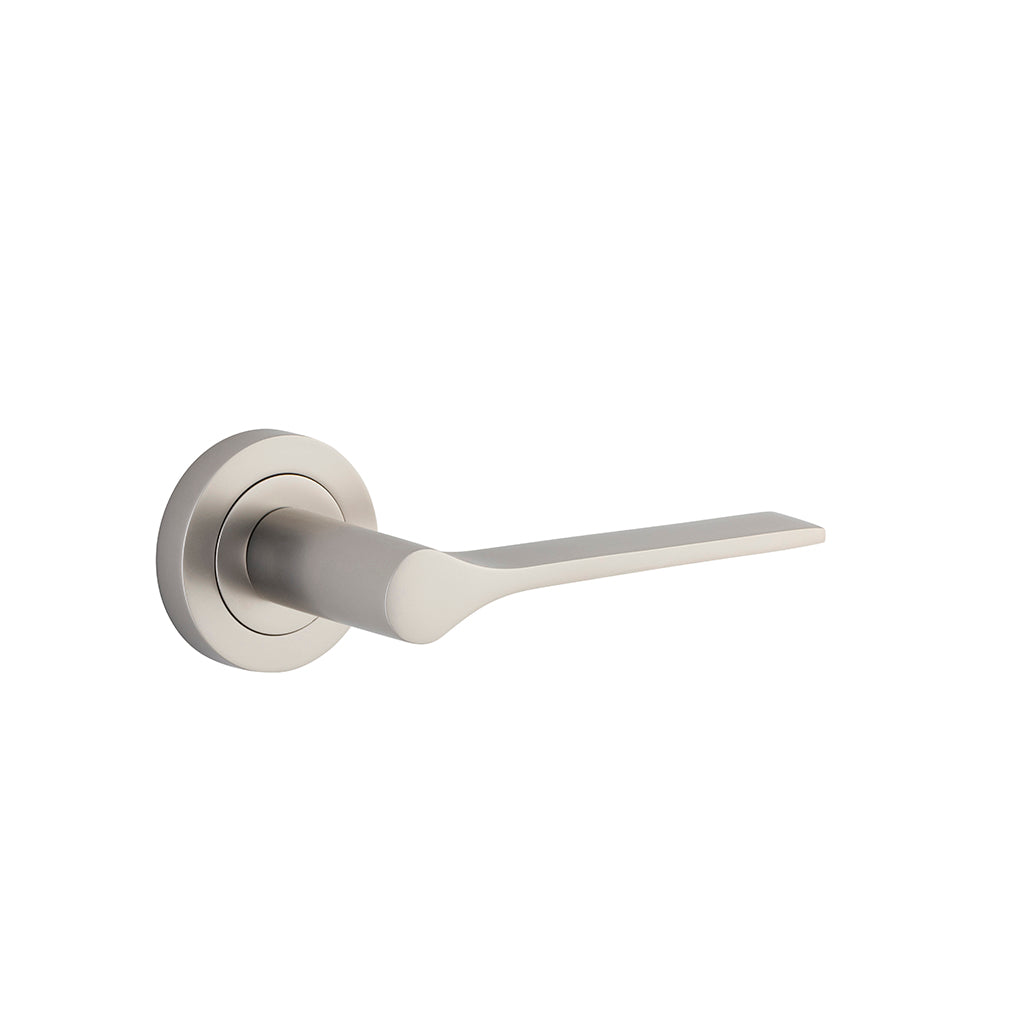 Como Lever - Round Rose Satin Nickel / Passage / Lever Set Only