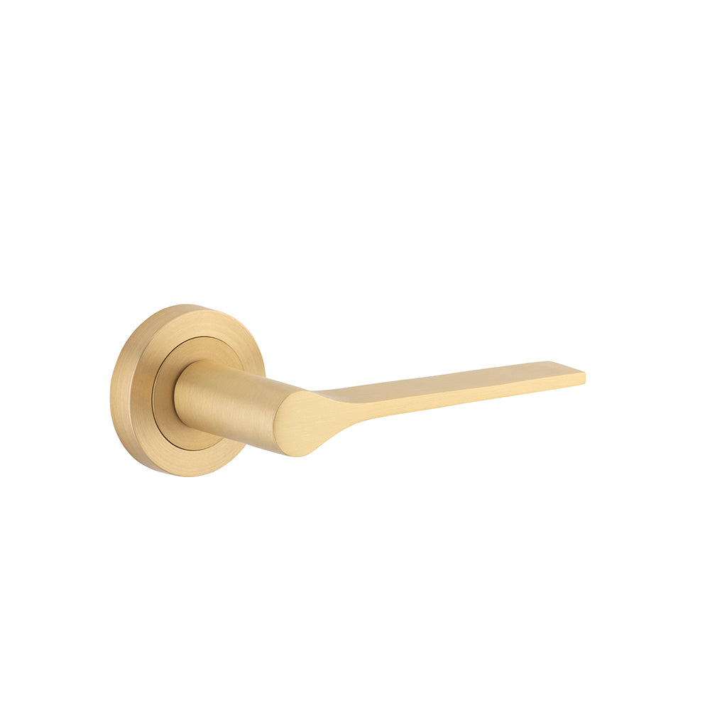 Como Lever - Round Rose Brushed Brass / Passage / Lever Set Only