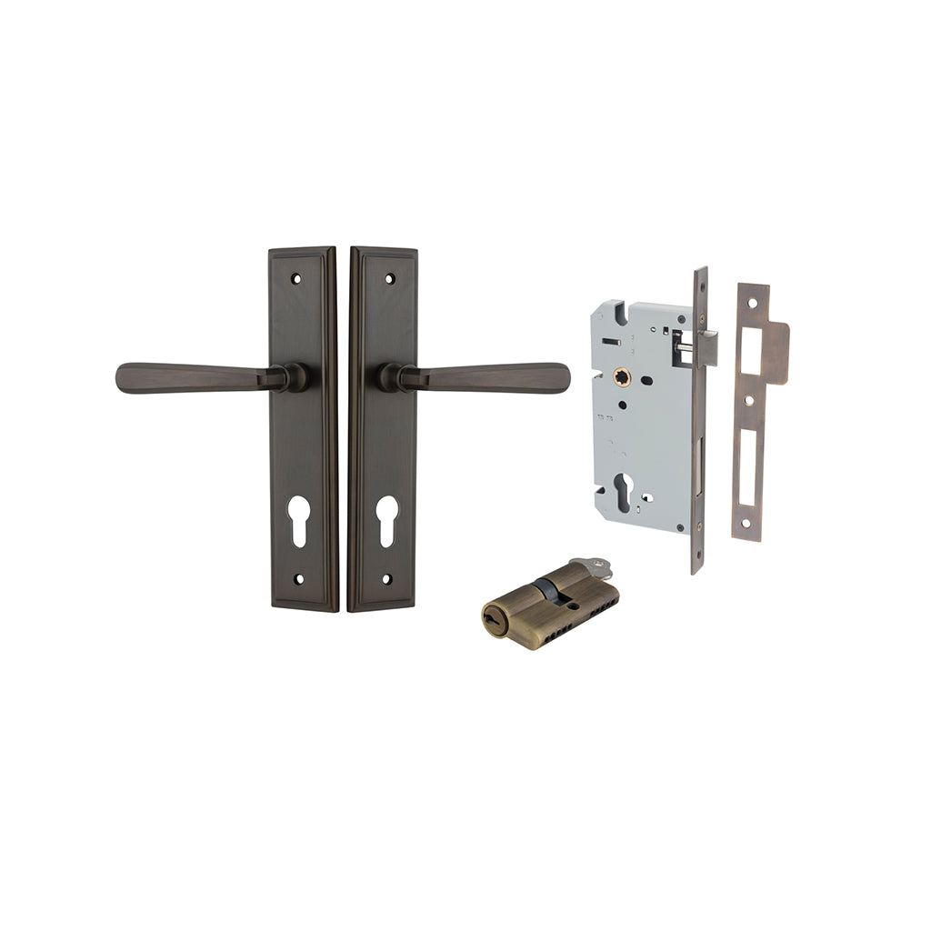 Copenhagen Lever - Stepped Backplate Signature Brass / Entrance / Entrance Kit Dual Function (Key-Key)