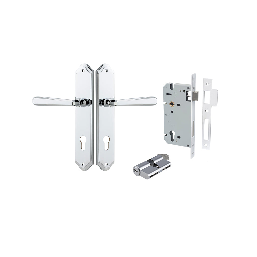 Copenhagen Lever - Shouldered Backplate Polished Chrome / Entrance / Entrance Kit Dual Function (Key-Key)