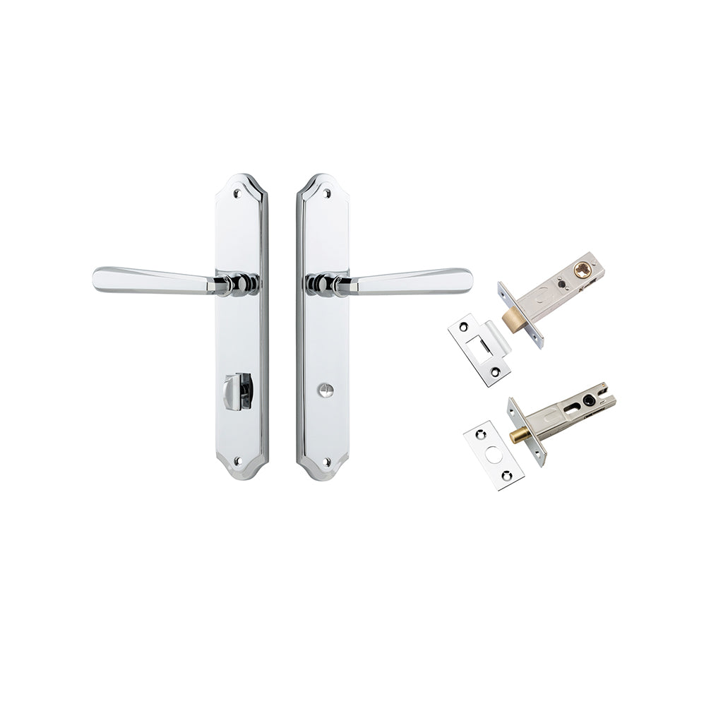 Copenhagen Lever - Shouldered Backplate Polished Chrome / Privacy / Separate Privacy Kit