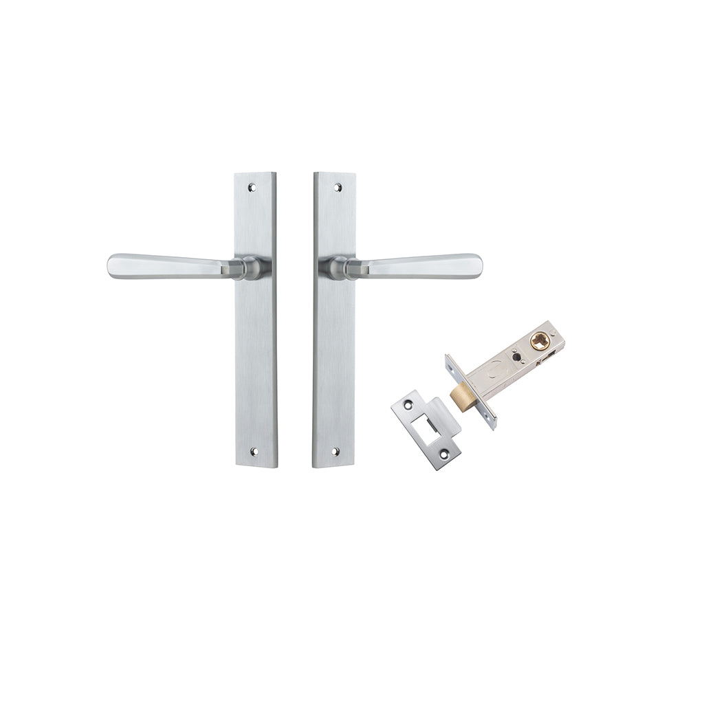 Copenhagen Lever - Rectangular Backplate Brushed Chrome / Passage / Passage Kit