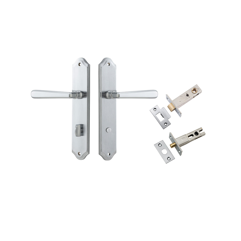 Copenhagen Lever - Shouldered Backplate Brushed Chrome / Privacy / Separate Privacy Kit