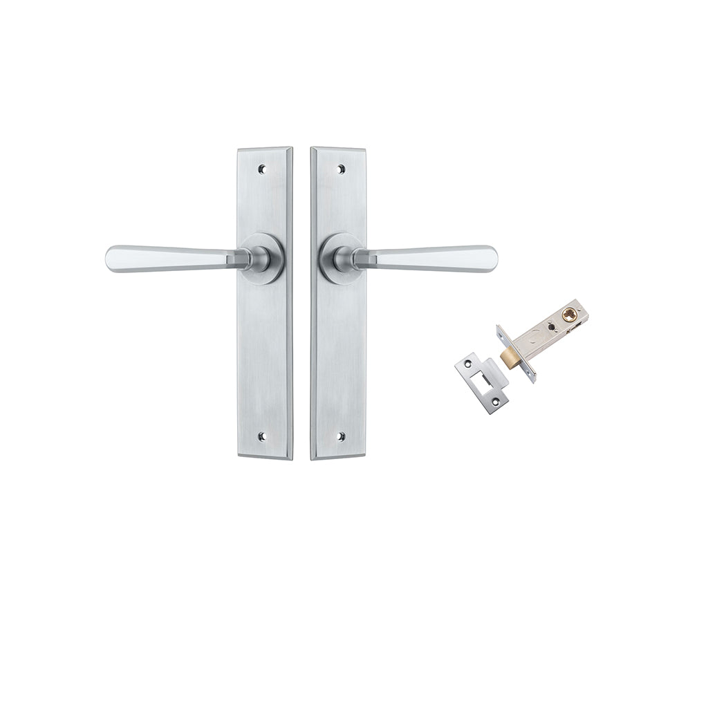 Copenhagen Lever - Chamfered Backplate Brushed Chrome / Passage / Passage Kit