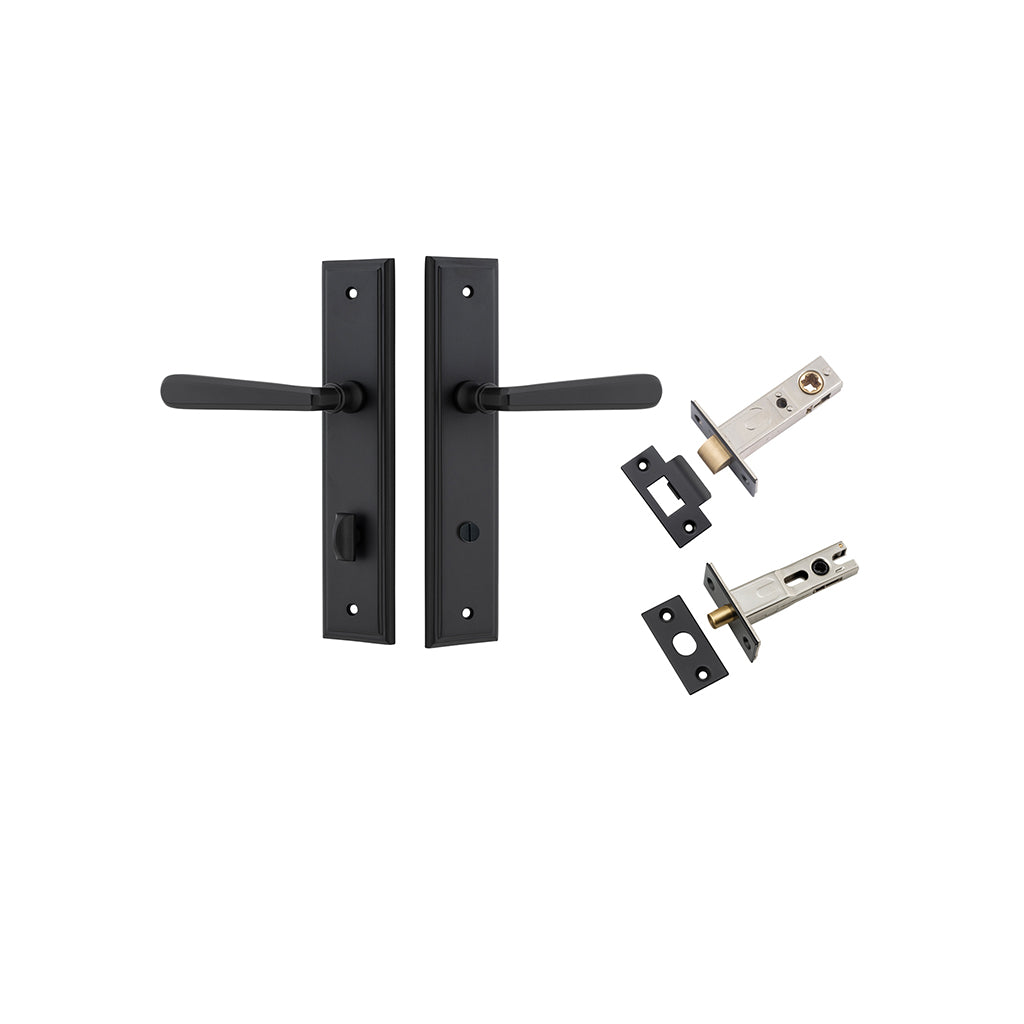 Copenhagen Lever - Stepped Backplate Matt Black / Privacy / Separate Privacy Kit