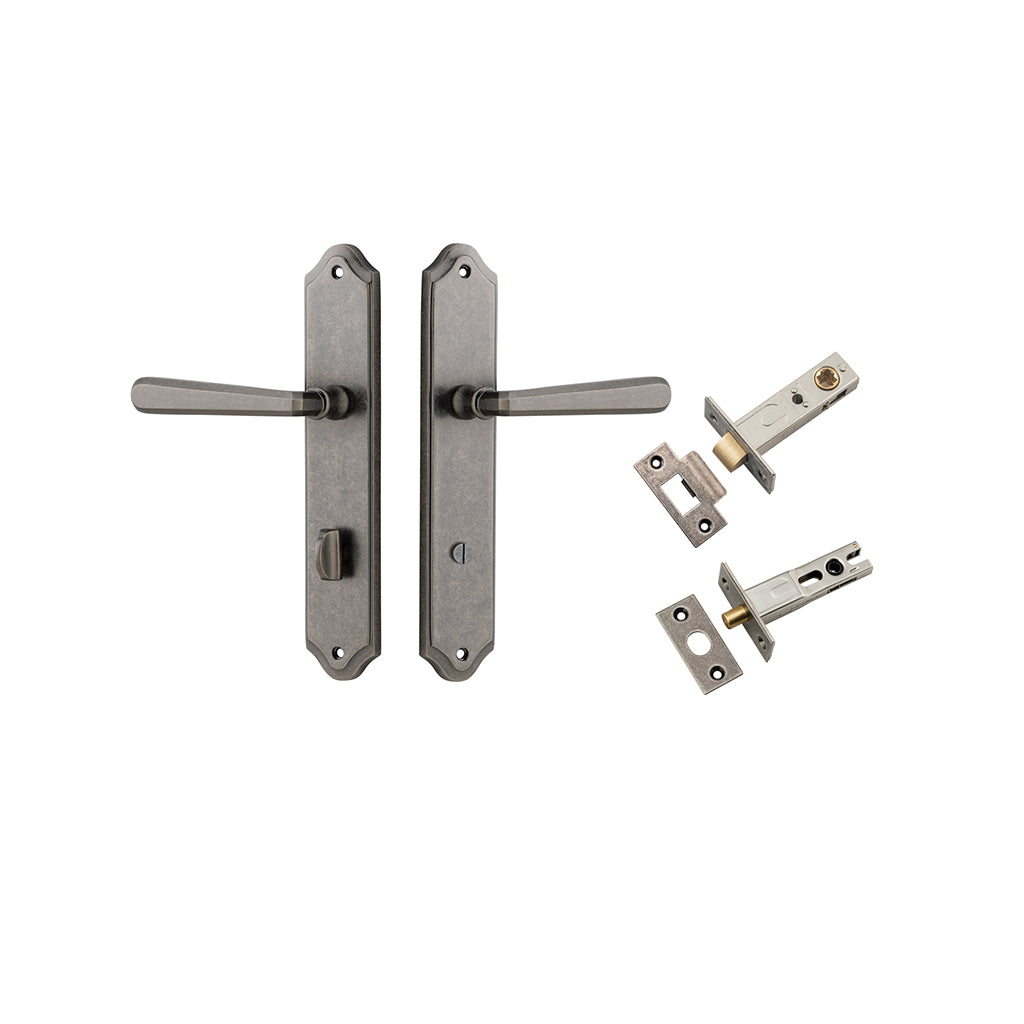 Copenhagen Lever - Shouldered Backplate Distressed Nickel / Privacy / Separate Privacy Kit