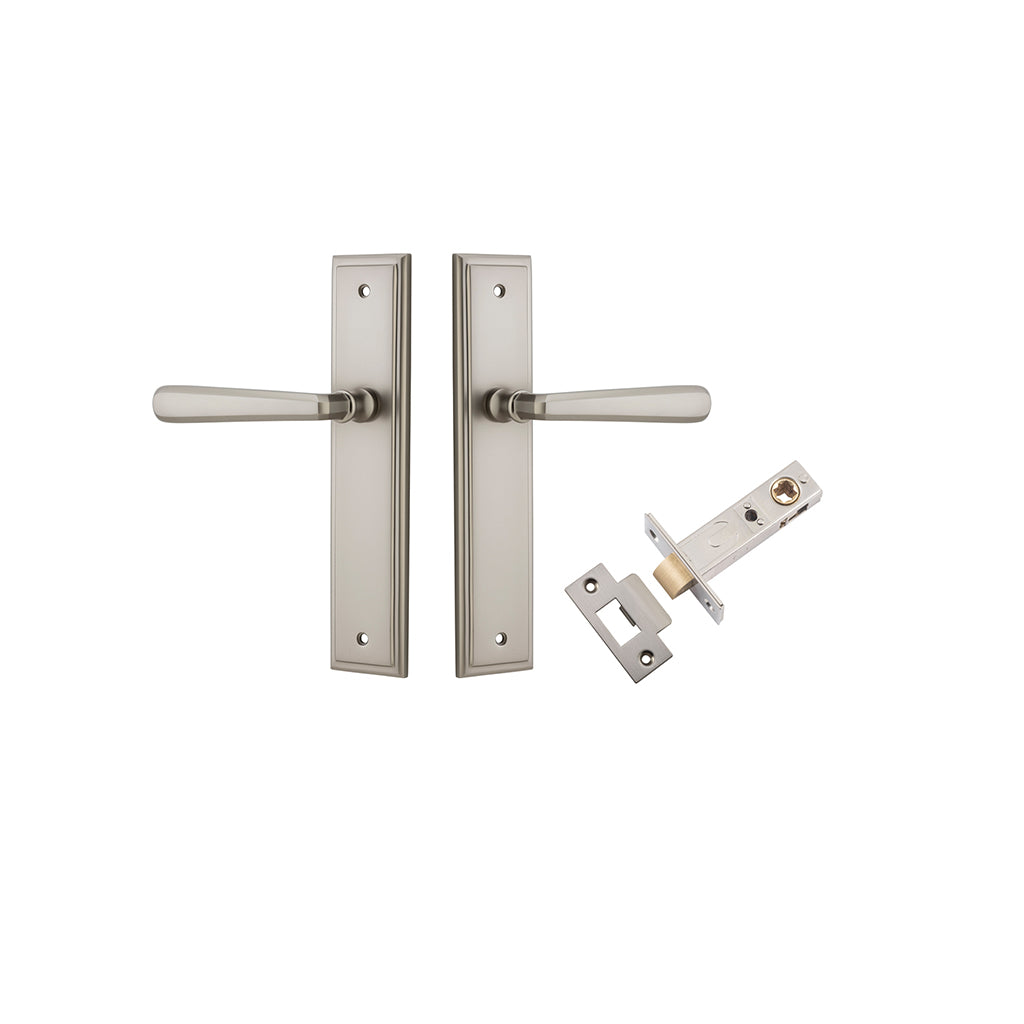 Copenhagen Lever - Stepped Backplate Satin Nickel / Passage / Passage Kit