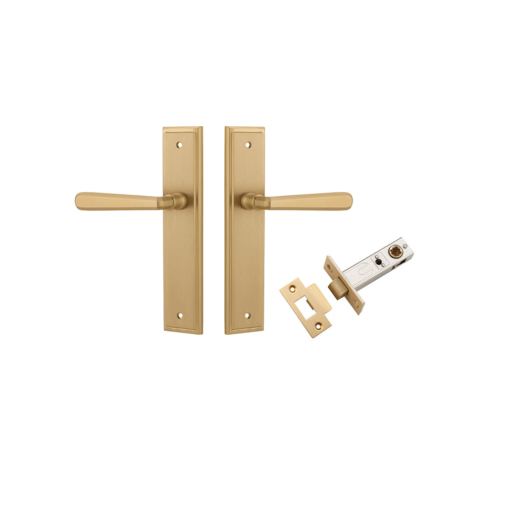 Copenhagen Lever - Stepped Backplate Brushed Brass / Passage / Passage Kit