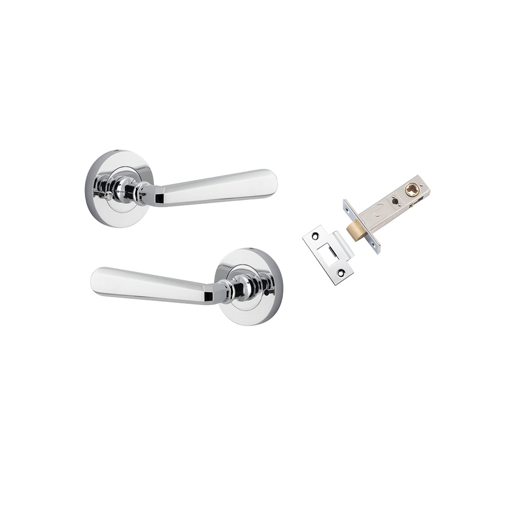 Copenhagen Lever - Round Rose Polished Chrome / Privacy / Inbuilt Privacy Kit