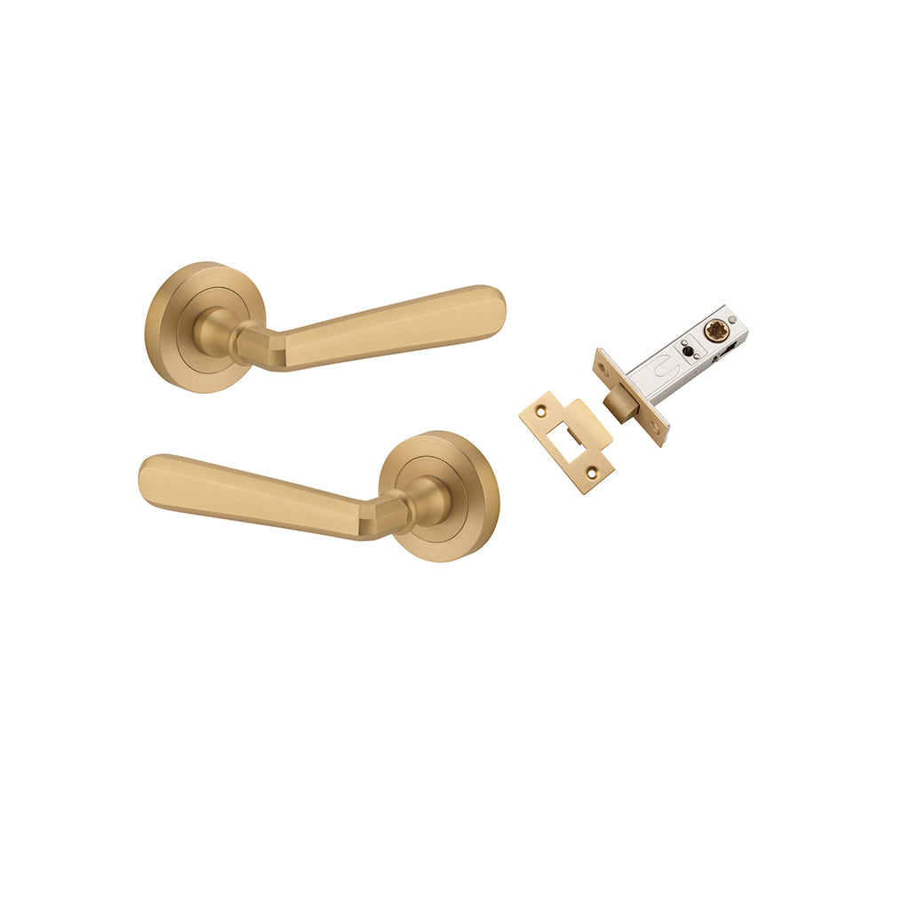 Copenhagen Lever - Round Rose Brushed Brass / Passage / Passage Kit