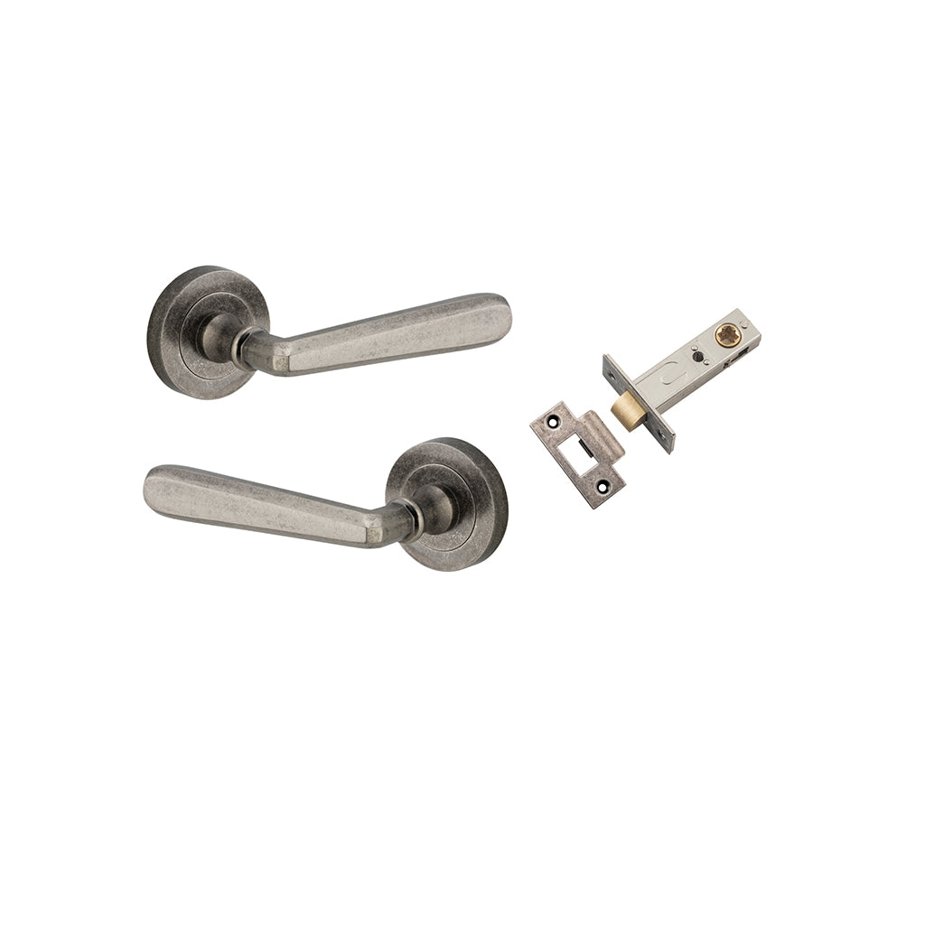 Copenhagen Lever - Round Rose Distressed Nickel / Passage / Passage Kit