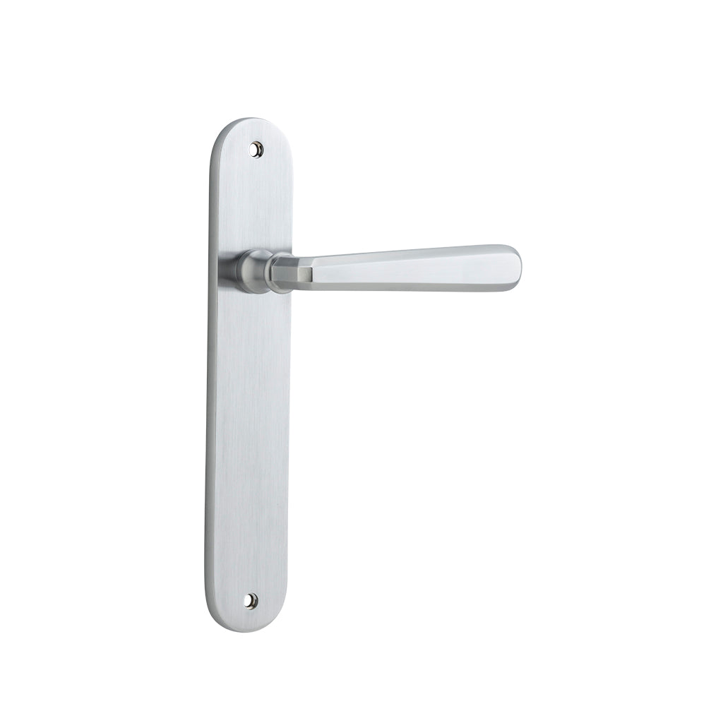 Copenhagen Lever - Oval Backplate Brushed Chrome / Passage / Lever Set Only