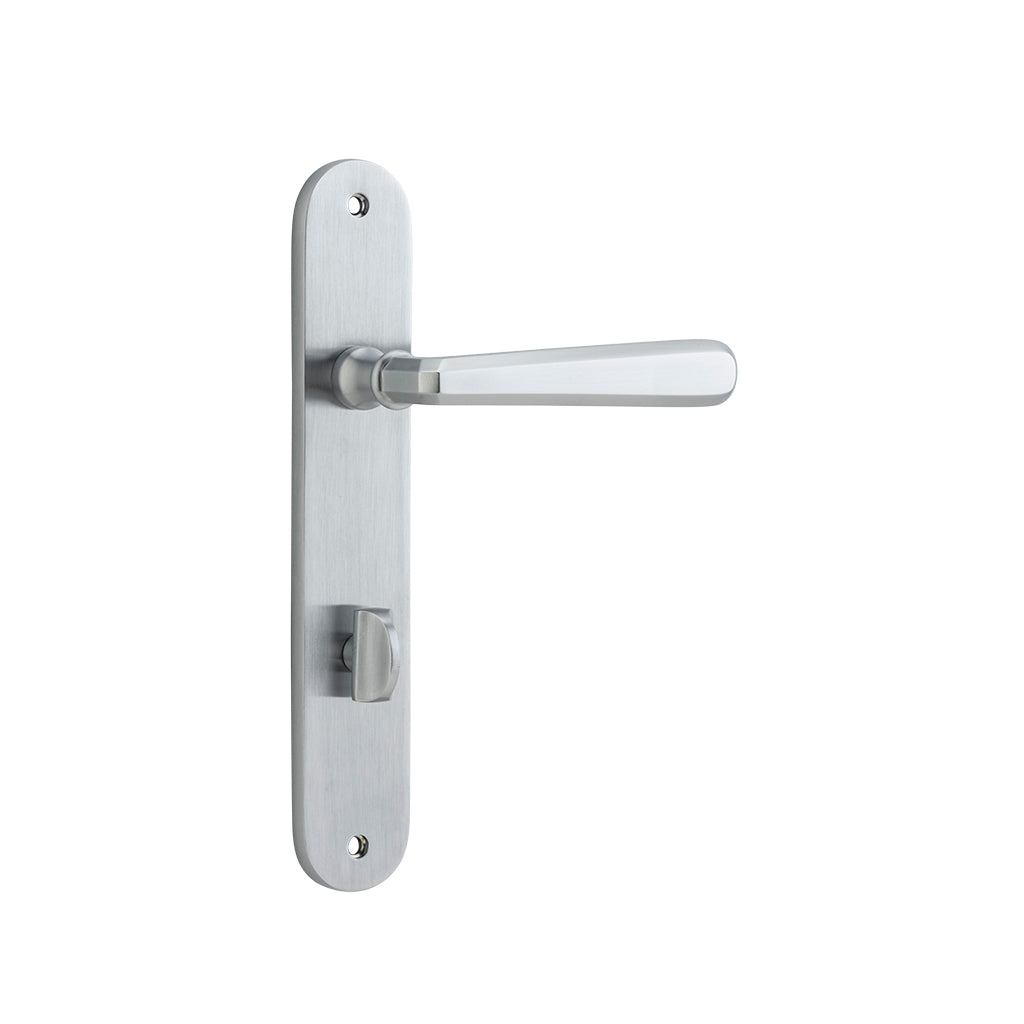 Copenhagen Lever - Oval Backplate Brushed Chrome / Privacy / Lever Set Only