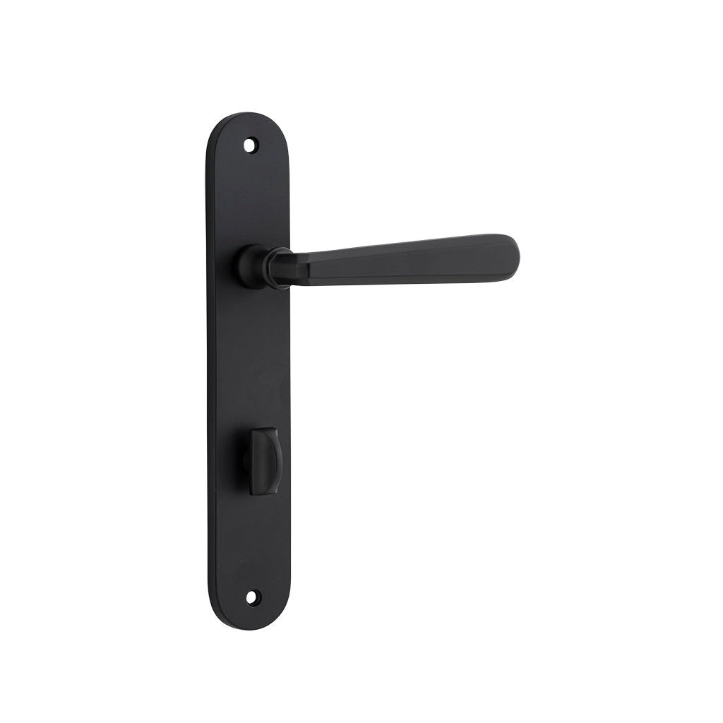 Copenhagen Lever - Oval Backplate Matt Black / Privacy / Lever Set Only