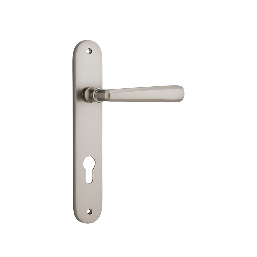 Copenhagen Lever - Oval Backplate Satin Nickel / Entrance / Lever Set Only