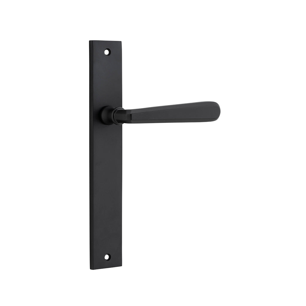 Copenhagen Lever - Rectangular Backplate Matt Black / Passage / Lever Set Only