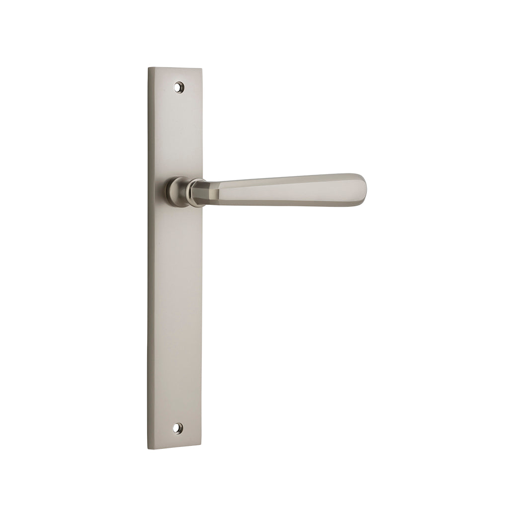 Copenhagen Lever - Rectangular Backplate Satin Nickel / Passage / Lever Set Only