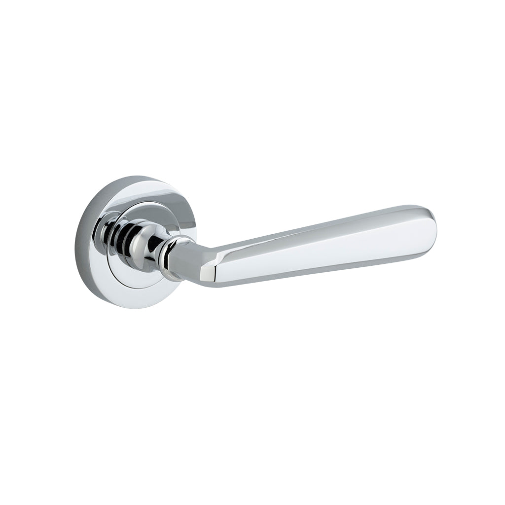 Copenhagen Lever - Round Rose Polished Chrome / Passage / Lever Set Only