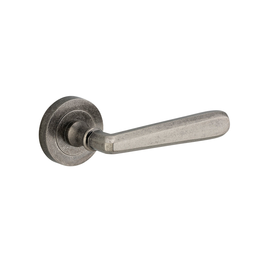 Copenhagen Lever - Round Rose Distressed Nickel / Passage / Lever Set Only