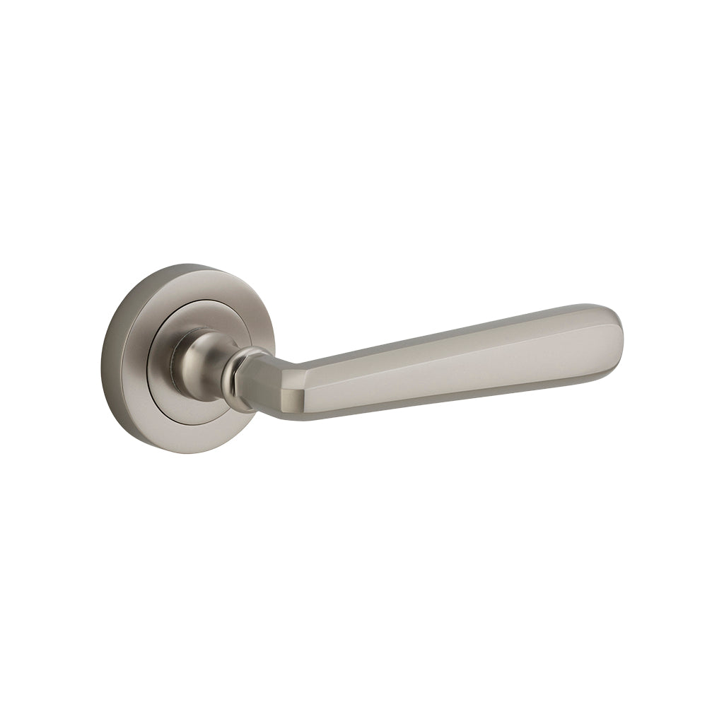 Copenhagen Lever - Round Rose Satin Nickel / Passage / Lever Set Only