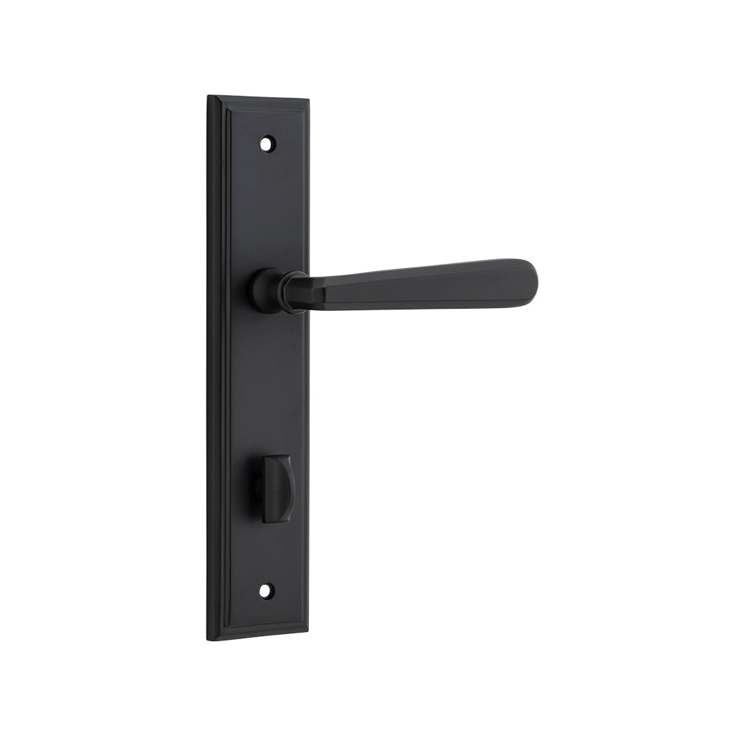 Copenhagen Lever - Stepped Backplate Matt Black / Privacy / Lever Set Only