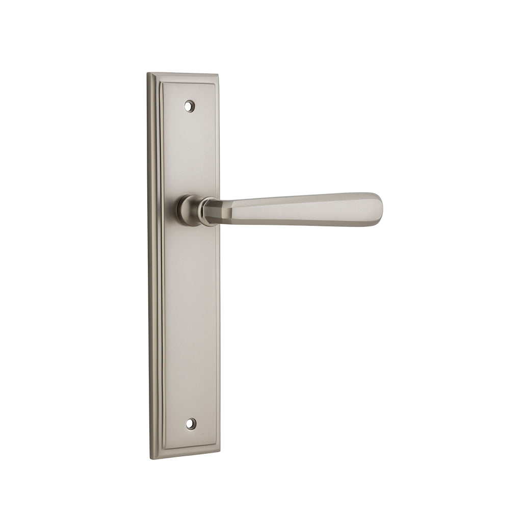 Copenhagen Lever - Stepped Backplate Satin Nickel / Passage / Lever Set Only