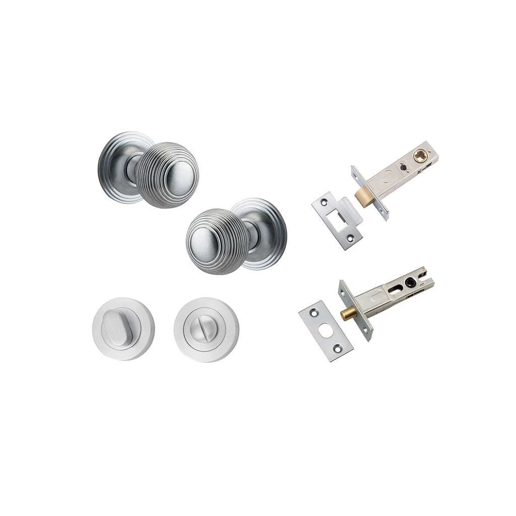 Guildford Knob - Round Rose Brushed Chrome / Privacy / Separate Privacy Kit
