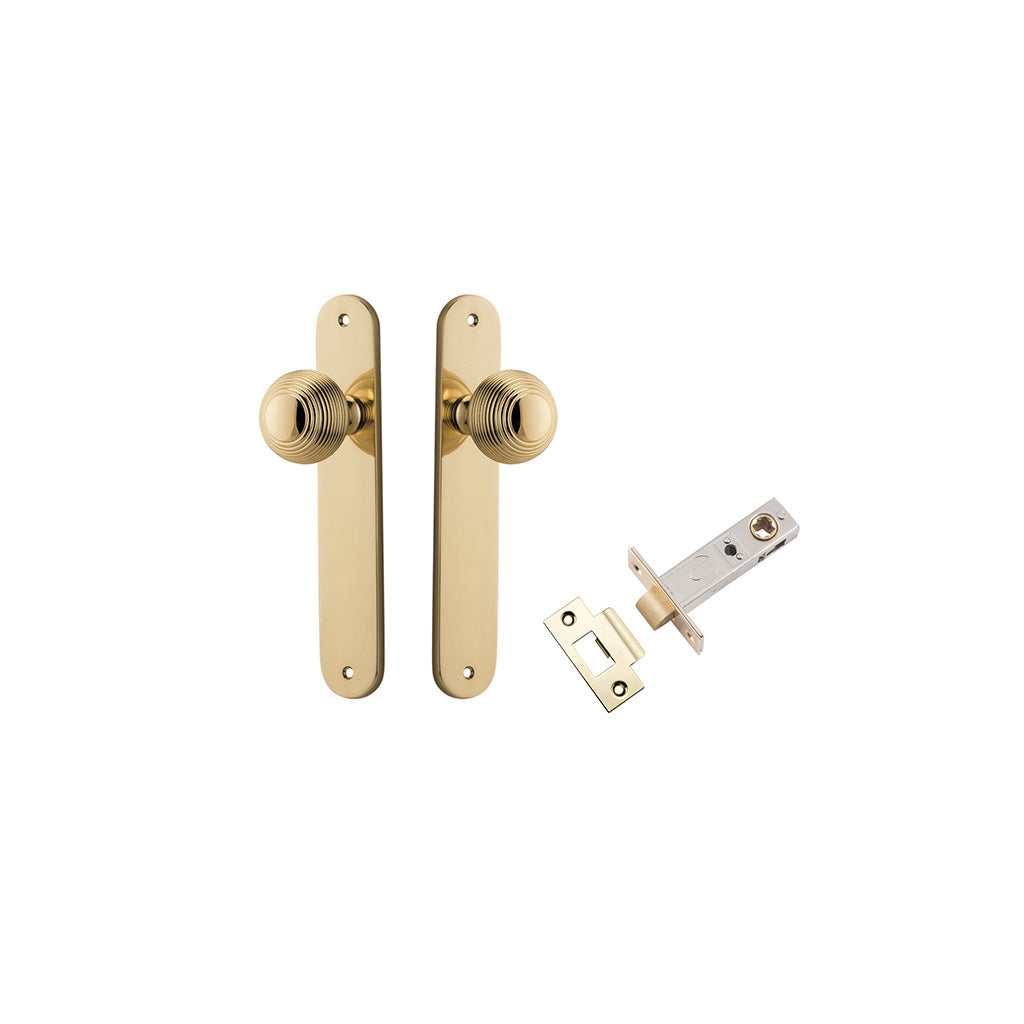 Guildford Knob - Oval Backplate Polished Brass / Passage / Passage Kit
