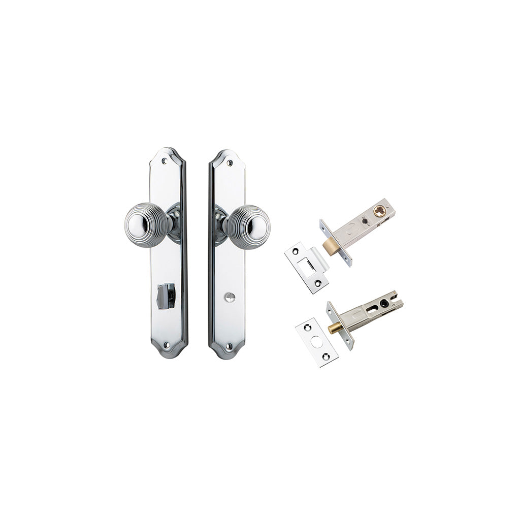 Guildford Knob - Shouldered Backplate Polished Chrome / Privacy / Separate Privacy Kit