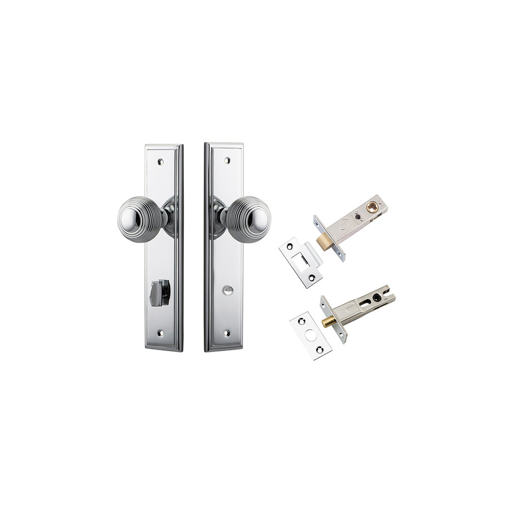 Guildford Knob - Stepped Backplate Polished Chrome / Privacy / Separate Privacy Kit