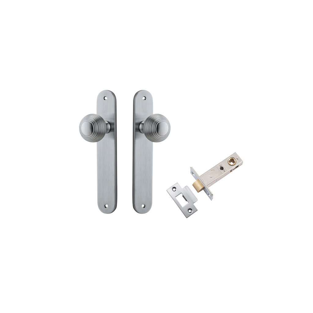 Guildford Knob - Oval Backplate Brushed Chrome / Passage / Passage Kit