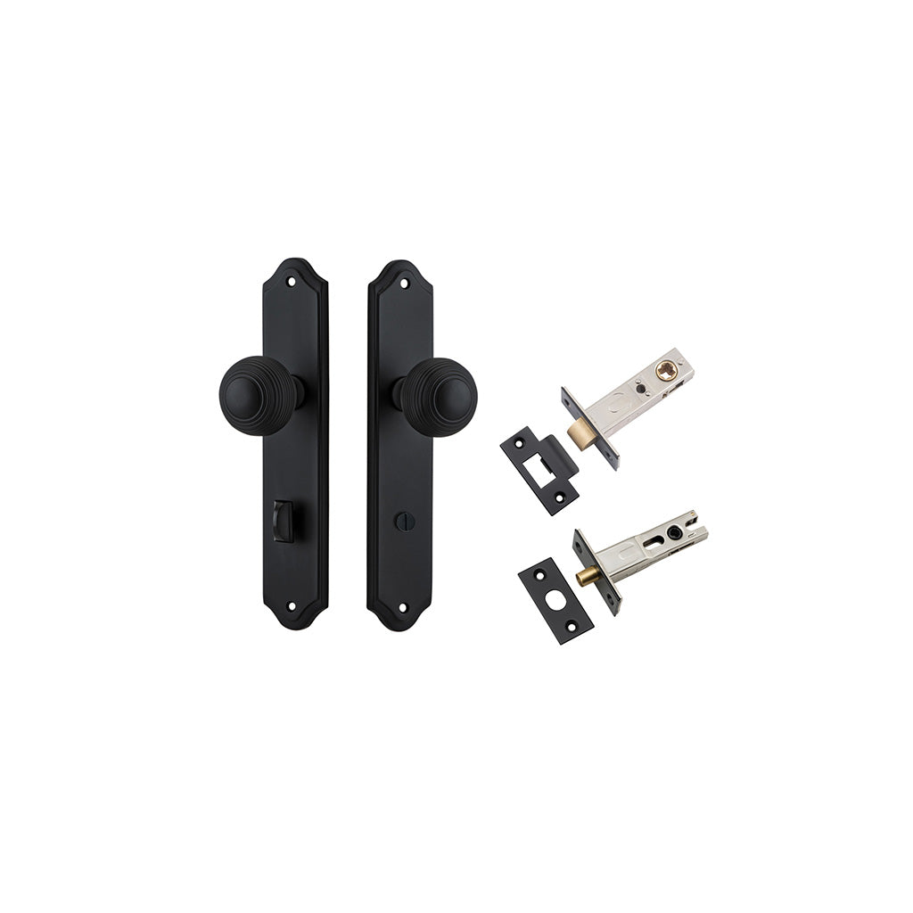 Guildford Knob - Shouldered Backplate Matt Black / Privacy / Separate Privacy Kit