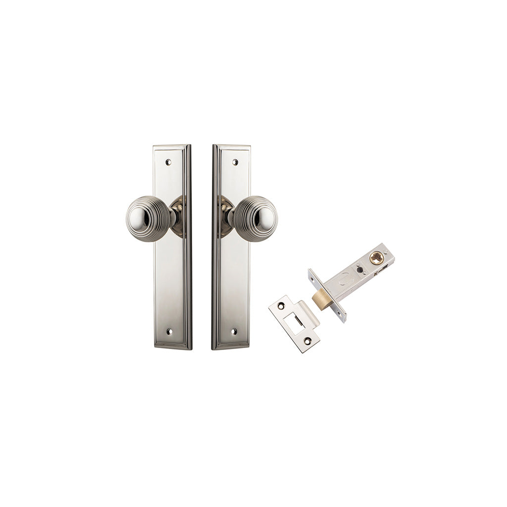 Guildford Knob - Stepped Backplate Polished Nickel / Passage / Passage Kit