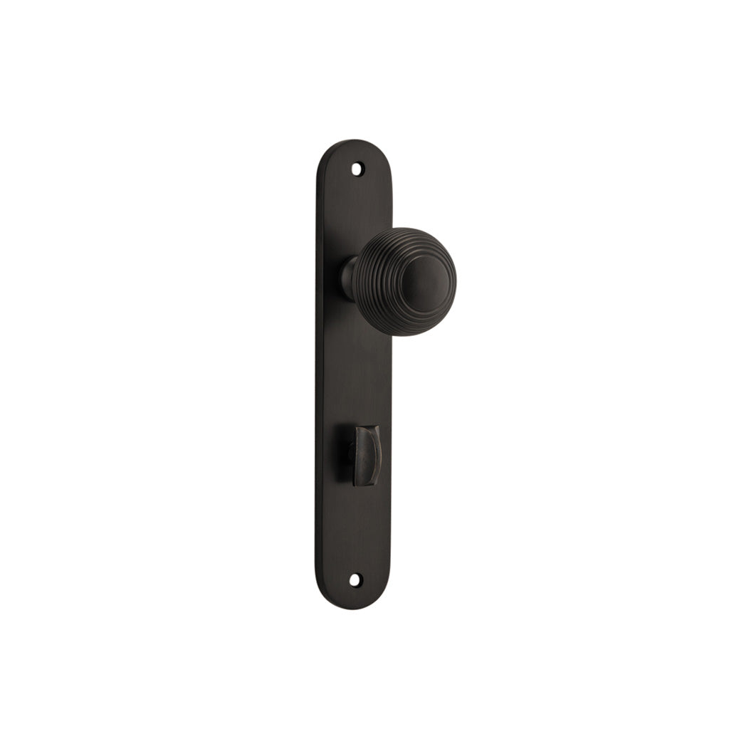 Guildford Knob - Oval Backplate Signature Brass / Privacy / Lever Set Only