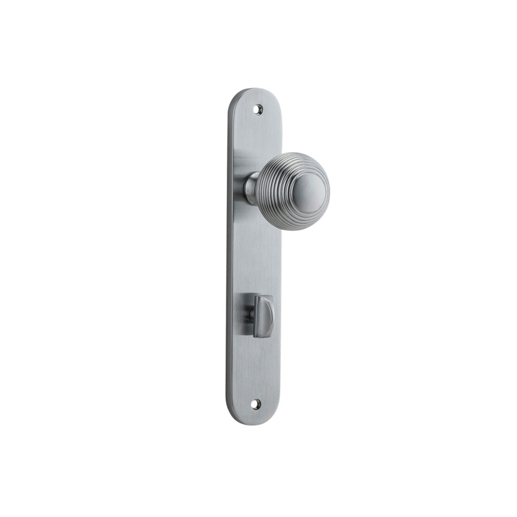 Guildford Knob - Oval Backplate Brushed Chrome / Privacy / Lever Set Only