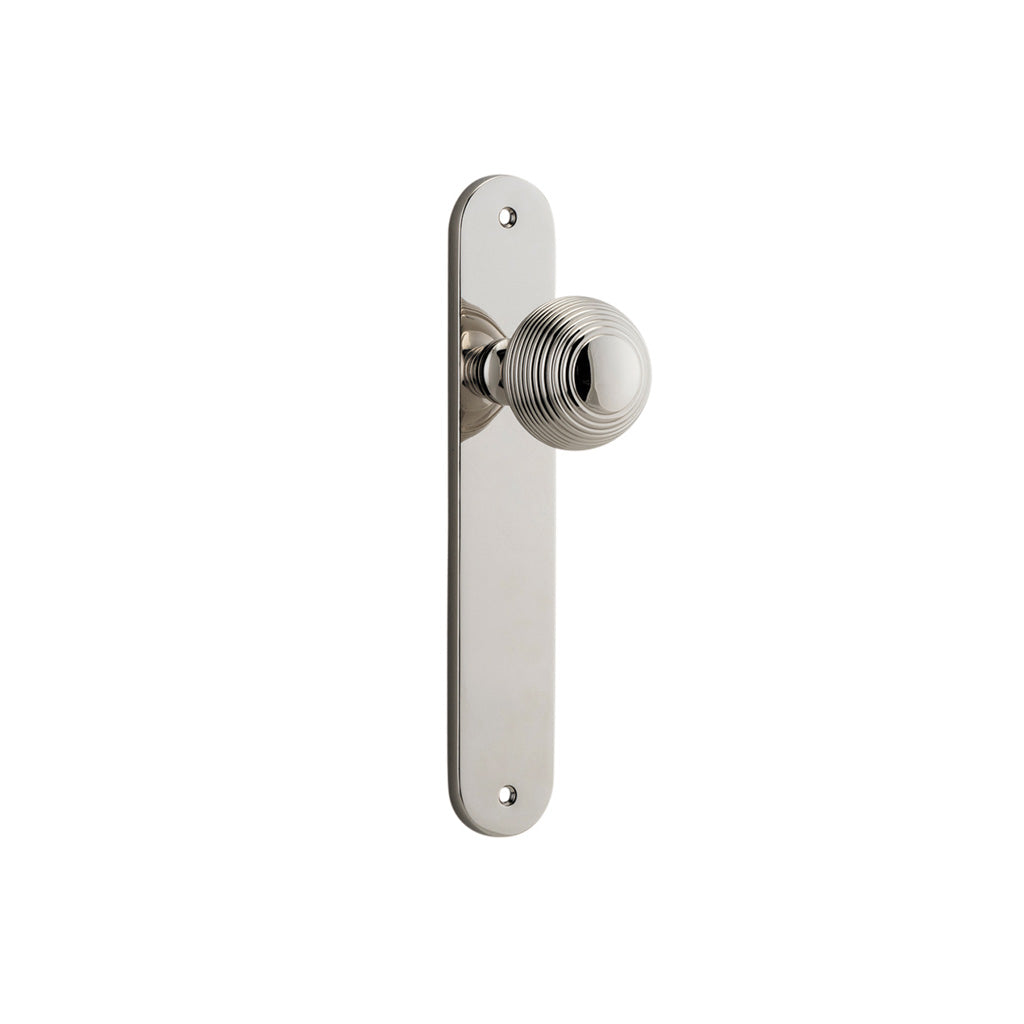 Guildford Knob - Oval Backplate Polished Nickel / Passage / Lever Set Only