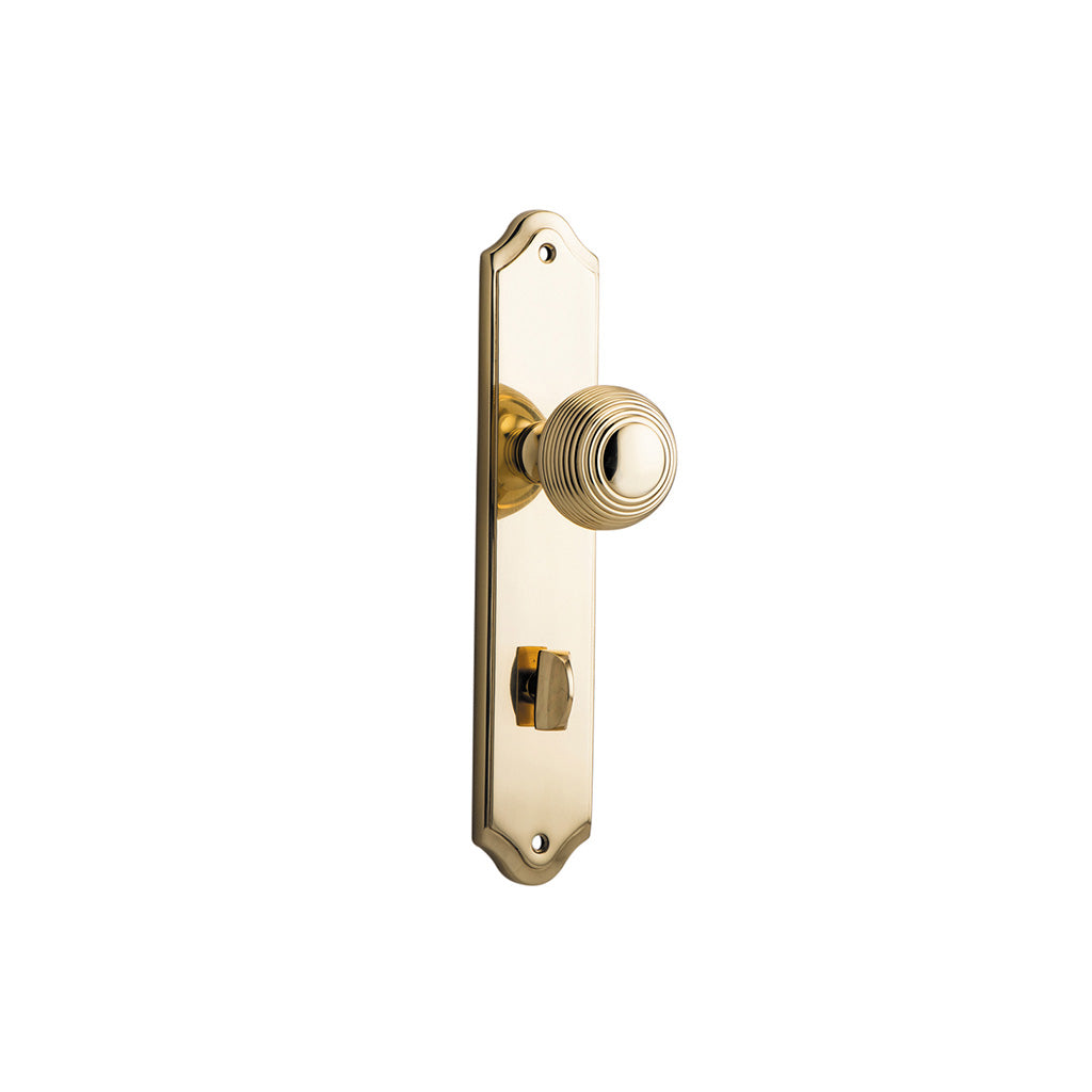Guildford Knob - Shouldered Backplate Polished Brass / Privacy / Lever Set Only