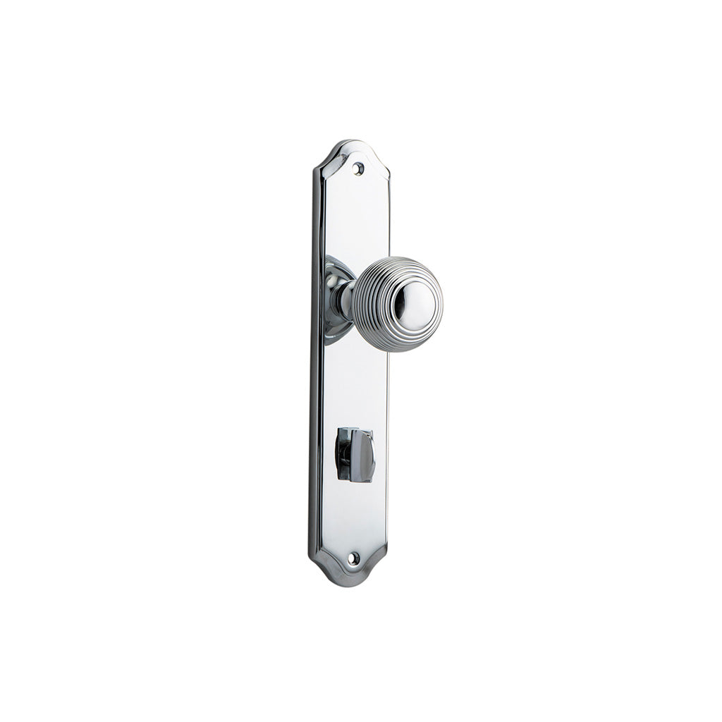 Guildford Knob - Shouldered Backplate Polished Chrome / Privacy / Lever Set Only