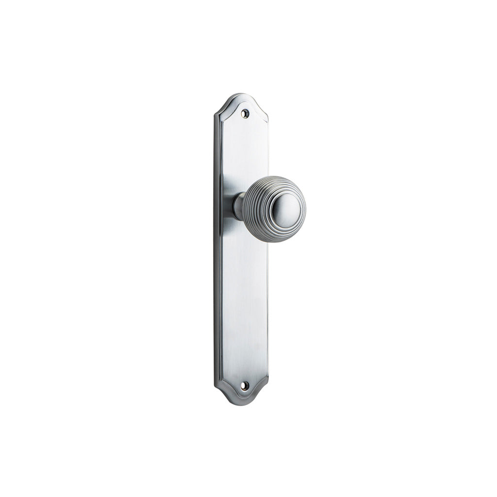 Guildford Knob - Shouldered Backplate Brushed Chrome / Passage / Lever Set Only