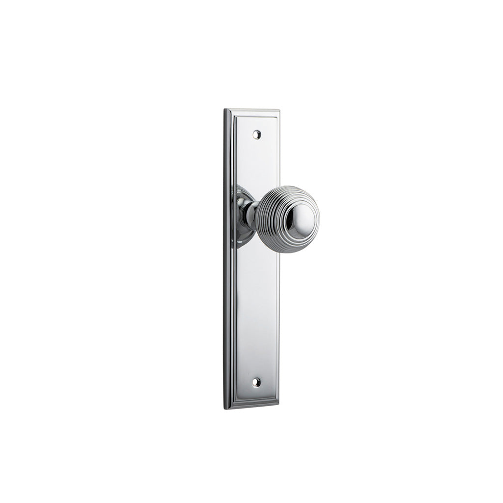Guildford Knob - Stepped Backplate Polished Chrome / Passage / Lever Set Only
