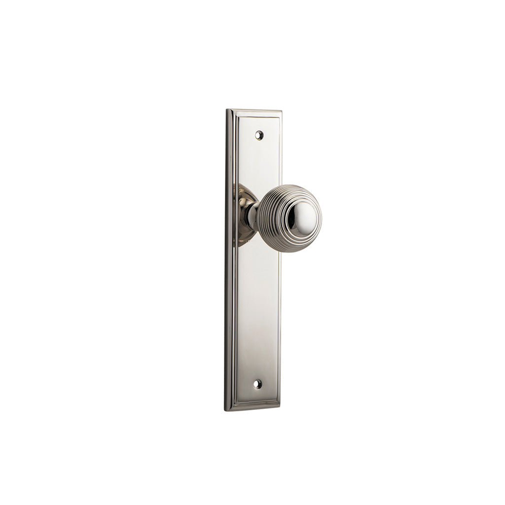 Guildford Knob - Stepped Backplate Polished Nickel / Passage / Lever Set Only