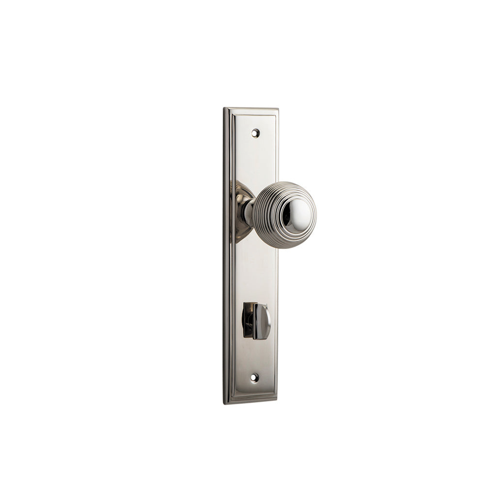 Guildford Knob - Stepped Backplate Polished Nickel / Privacy / Lever Set Only