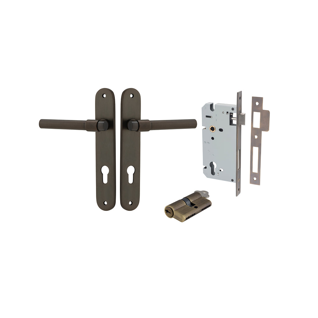 Helsinki Lever - Oval Backplate Signature Brass / Entrance / Entrance Kit Dual Function (Key-Key)