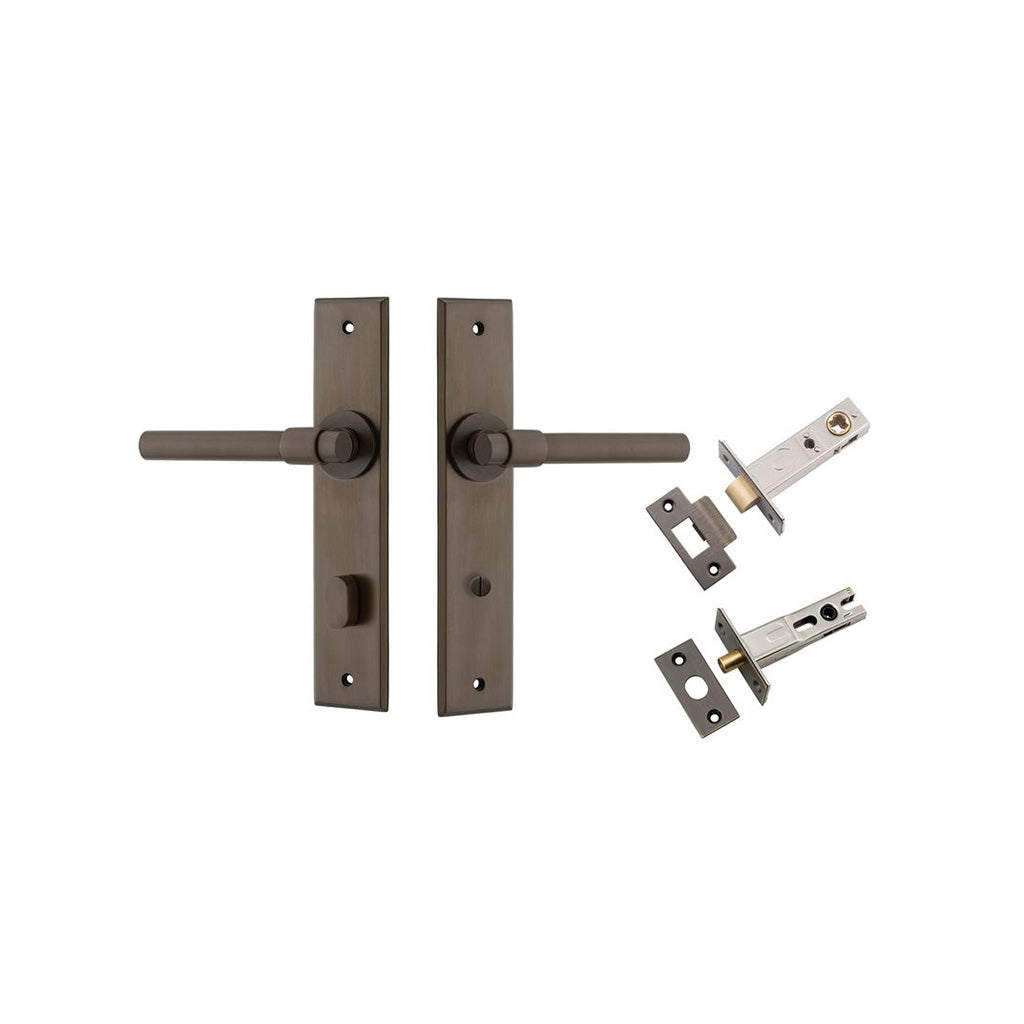Helsinki Lever - Chamfered Backplate Signature Brass / Privacy / Separate Privacy Kit