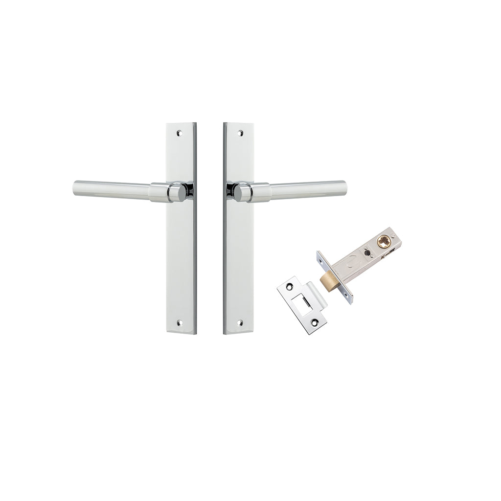 Helsinki Lever - Rectangular Backplate Polished Chrome / Passage / Passage Kit