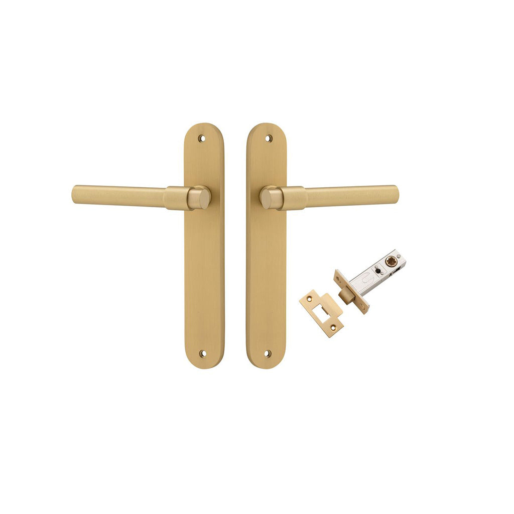 Helsinki Lever - Oval Backplate Brushed Gold PVD / Passage / Passage Kit