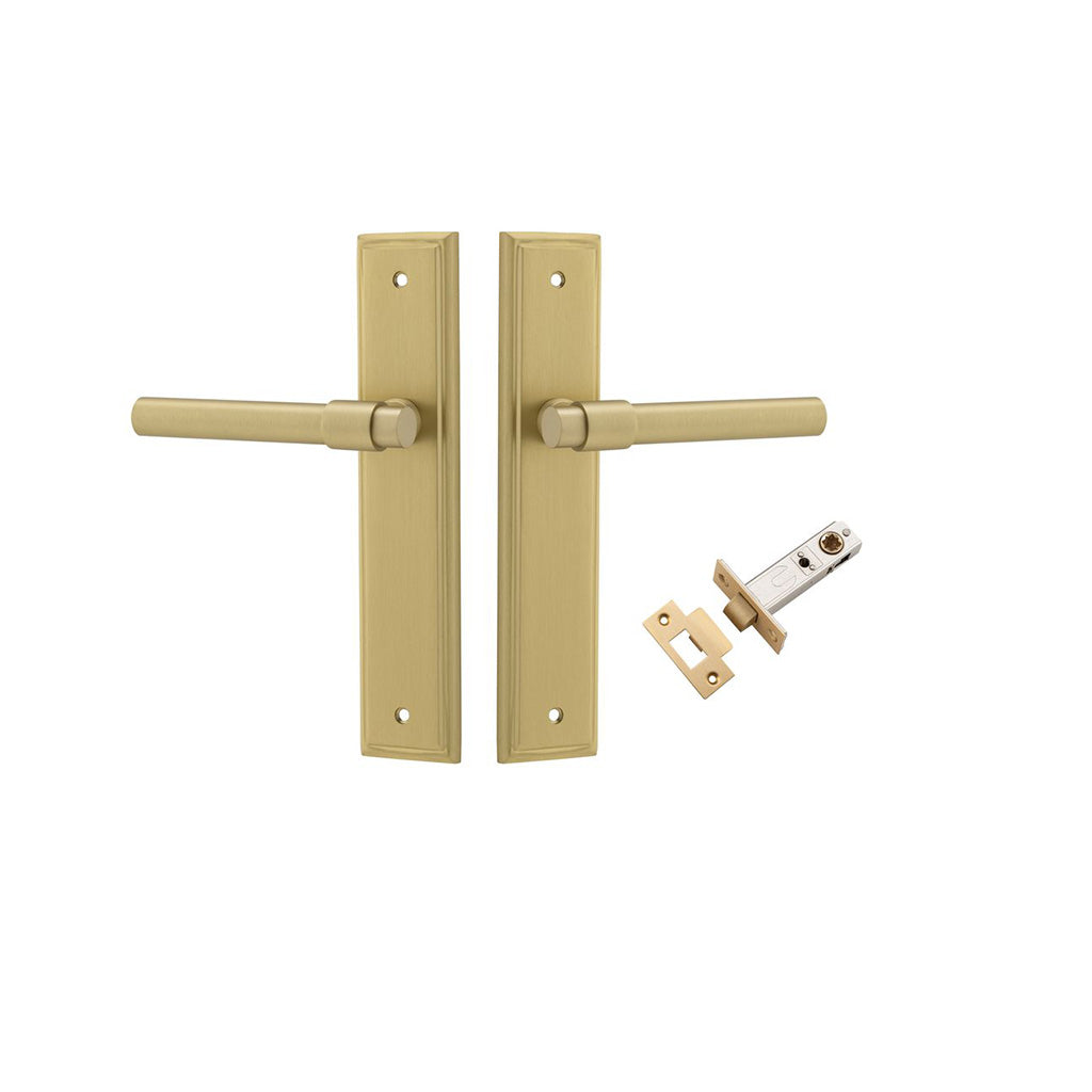 Helsinki Lever - Stepped Backplate Brushed Gold PVD / Passage / Passage Kit