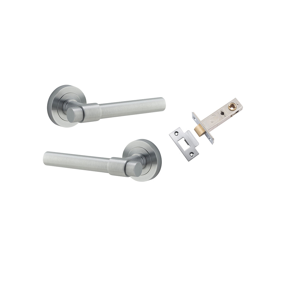 Helsinki Lever - Round Rose Brushed Chrome / Passage / Passage Kit