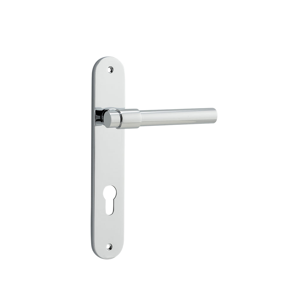 Helsinki Lever - Oval Backplate Polished Chrome / Entrance / Lever Set Only