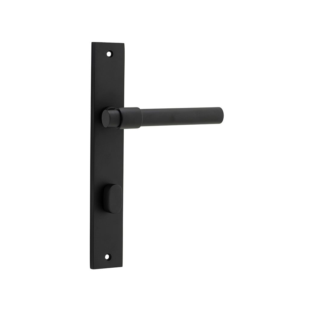 Helsinki Lever - Rectangular Backplate Matt Black / Privacy / Lever Set Only